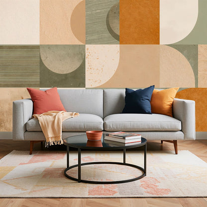 Color Waves - Geometric Abstract Accent Wall Mural Wallpaper, peel & stick, custom-sized by Recoat