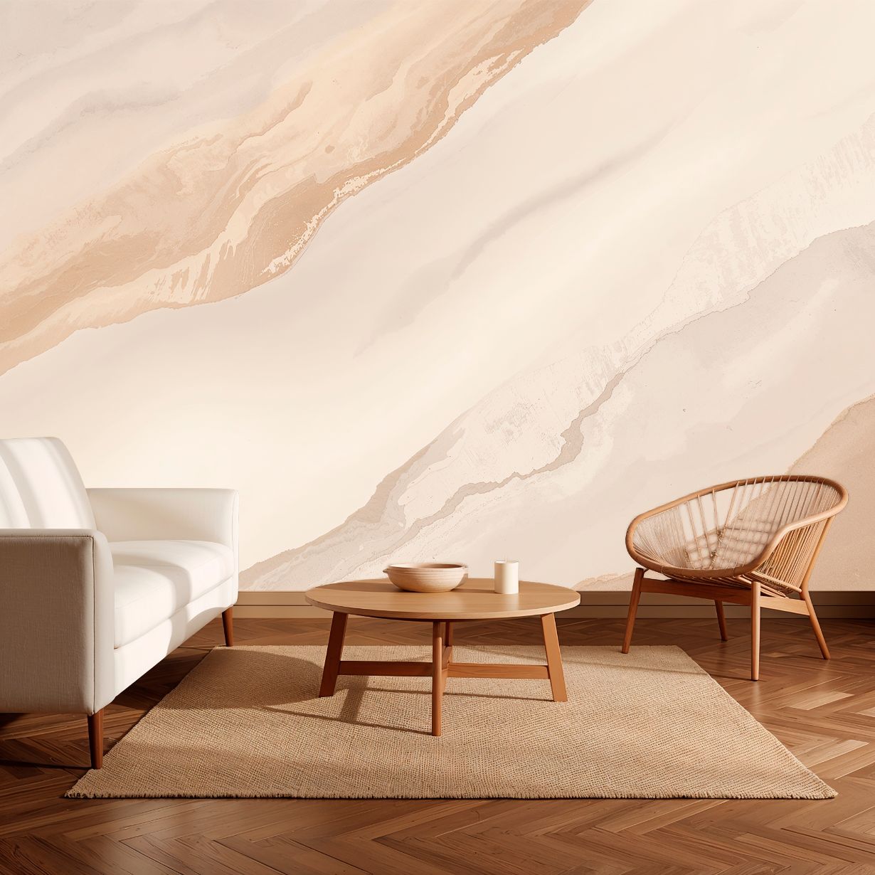 Sandstone Flow - Minimalist Desert Accent Wall Mural Wallpaper, peel & stick, custom-sized by Recoat