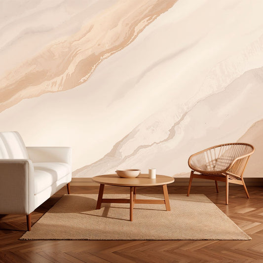 Sandstone Flow - Minimalist Desert Accent Wall Mural Wallpaper, peel & stick, custom-sized by Recoat