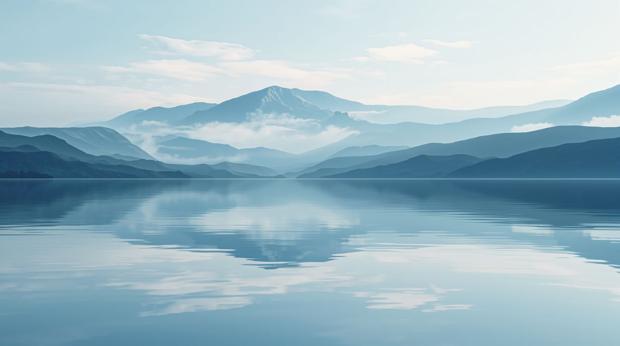 Lake View - Dreamy Landscape Accent Wall Mural Wallpaper, peel & stick, custom-sized by Recoat