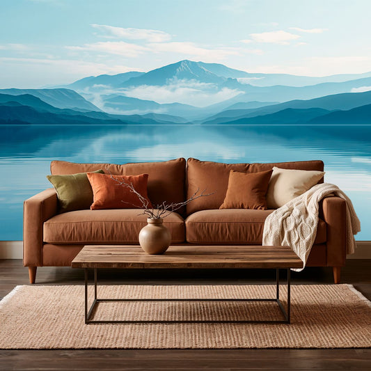 Lake View - Dreamy Landscape Accent Wall Mural Wallpaper, peel & stick, custom-sized by Recoat