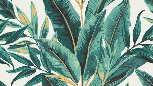 Jungle Escape - Green & Gold Leaf Accent Wall Mural Wallpaper, peel & stick, custom-sized by Recoat