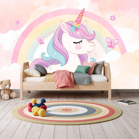 Unicorn Skies - Unicorn Accent Wall Mural Wallpaper, peel & stick, custom-sized by Recoat