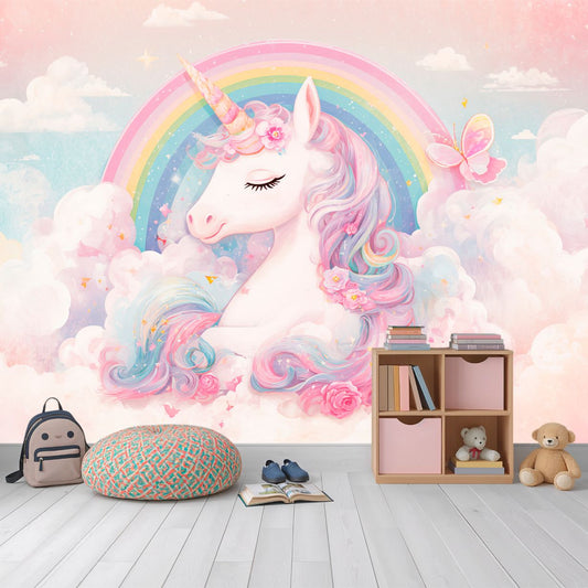 Unicorn Horizon - Unicorn Accent Wall Mural Wallpaper, peel & stick, custom-sized by Recoat