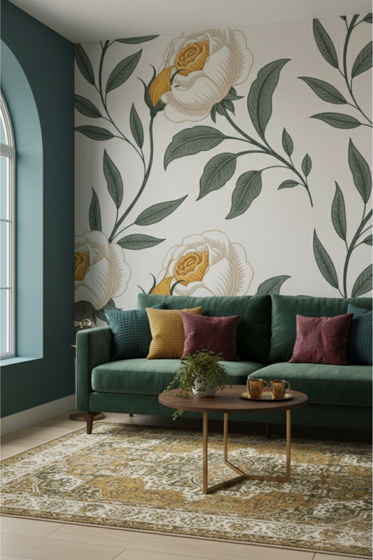 Whispering Rose - Classic Floral Accent Wall Mural Wallpaper
