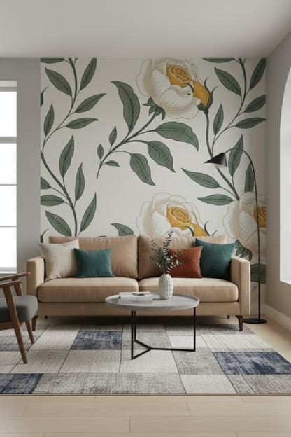 Whispering Rose - Classic Floral Accent Wall Mural Wallpaper