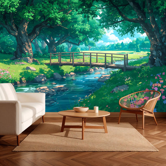 Enchanted Forest - Dreamy Landscape Accent Wall Mural Wallpaper, peel & stick, custom-sized by Recoat